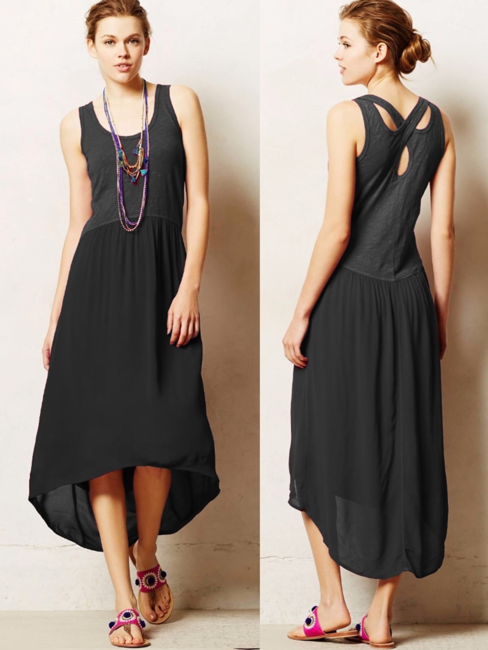 Anthro Left Of Center | Tulipan Tank Dress Blk XS